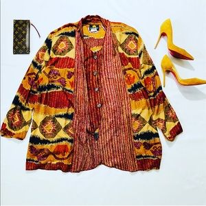 2/$24 Vintage Karibo Blouse Tribal Print